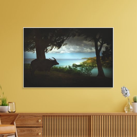 Afdruk van Umatac carabao-canvas Canvas Afdruk (Insitu (Woonkamer))