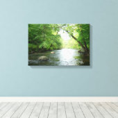 Afdruk van verstijfd Canvas met woudkreek (Insitu (Houten vloer))