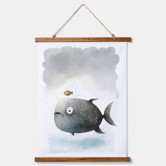 Afdruk viswaterverf hangend wandkleed (Voorkant)