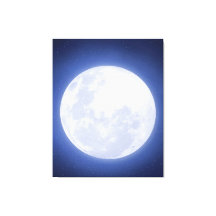 Afdruk volledig Moon Blue Aura Stretted Canvas