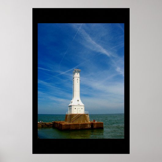 Afdruk vuurtoren Huron Poster (Voorkant)