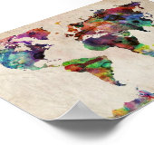 afdruk wereldreiskaart poster (Hoek)