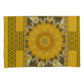 Afdruk Zonnebloem Golden Design Queen Size Kussensloop (Voorkant-Rechts)