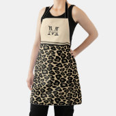 Afdruk zwart en tan-luipaard | Monogrammed Apron Schort (Insitu)