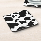 Afdruk zwart-wit Koe Bier Onderzetter (Linkerzijde)