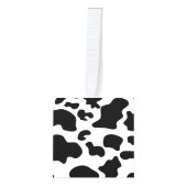 Afdruk zwart-wit Koe Kubus Ornament (Voorkant)