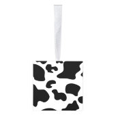 Afdruk zwart-wit Koe Kubus Ornament (Rechts)