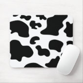 Afdruk zwart-wit Koe Muismat (Met muis)
