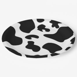 Afdruk zwart-wit Koe Papieren Bordje
