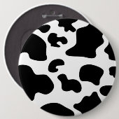 Afdruk zwart-wit Koe Ronde Button 6,0 Cm (Voorkant /achterkant)