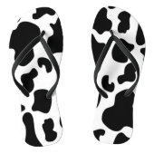 Afdruk zwart-wit Koe Teenslippers (Voetbed)