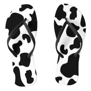Afdruk zwart-wit Koe Teenslippers