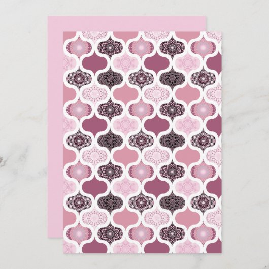 Afdrukbaar Dusky Roos Dot Mandalas Scrapbook Papie Kaart (Voorkant / Achterkant)