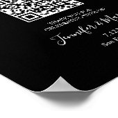 Afdrukbaar Honeymoon Fund Bord QR Code Zwart Poster (Hoek)