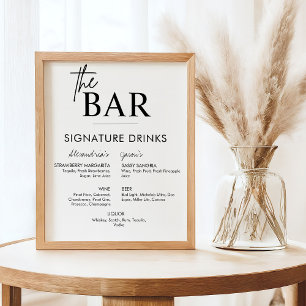 Afdrukbaar Huwelijksbord Handtekening Dranken Bar  Poster