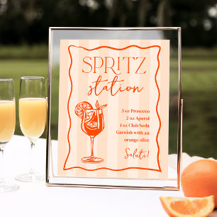 Afdrukbaar Italiaans Spritz Station-drankbord Poster