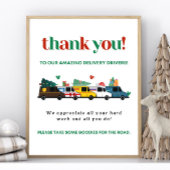 Afdrukbaar Kerstmis Bezorgchauffeur Bedankt Bord Poster
