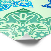 Afdrukbaar Poster met groene en blauwe medaillons Perfect Poster (Hoek)