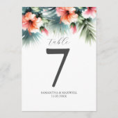 Afdrukbaar Tafelnummer Waterverf Perzik Hibiscus (Achterkant)