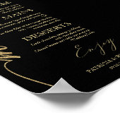 Afdrukbare 4x9 Bruiloft Menu Kaart Voor Bord Poster (Hoek)