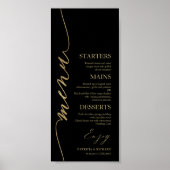 Afdrukbare 4x9 Bruiloft Menu Kaart Voor Bord Poster (Voorkant)