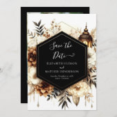 Afdrukbare aardse rustieke bruiloft save the date (Voorkant / Achterkant)