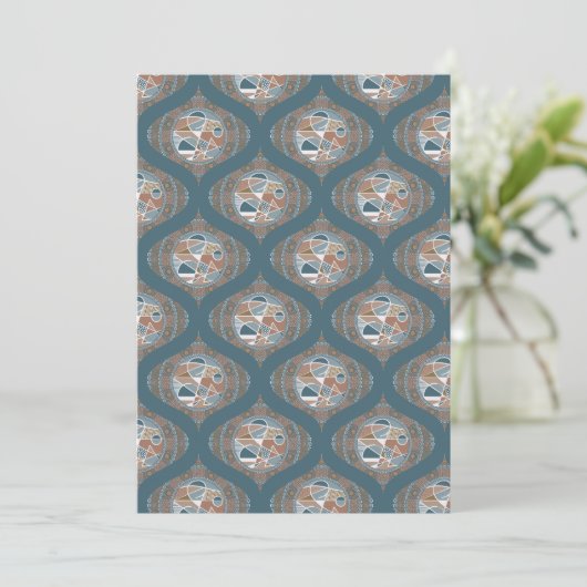Afdrukbare Abstracte Accent Dot Mandala Retro Ogee Kaart (Staand voorkant)