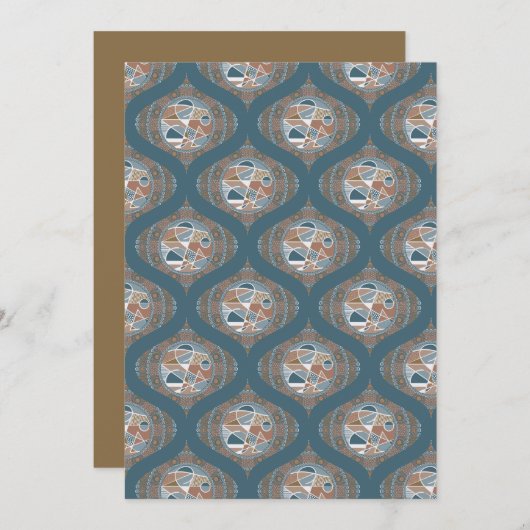 Afdrukbare Abstracte Accent Dot Mandala Retro Ogee Kaart (Voorkant / Achterkant)