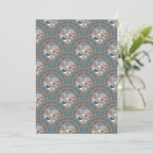 Afdrukbare Abstracte Accent Mandala Art Deco Scall Kaart (Staand voorkant)