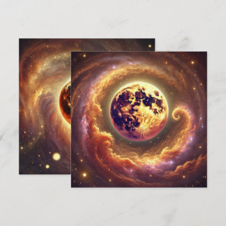Afdrukbare Autumnal Galaxy Harvest Moon Scrapbook Kaart