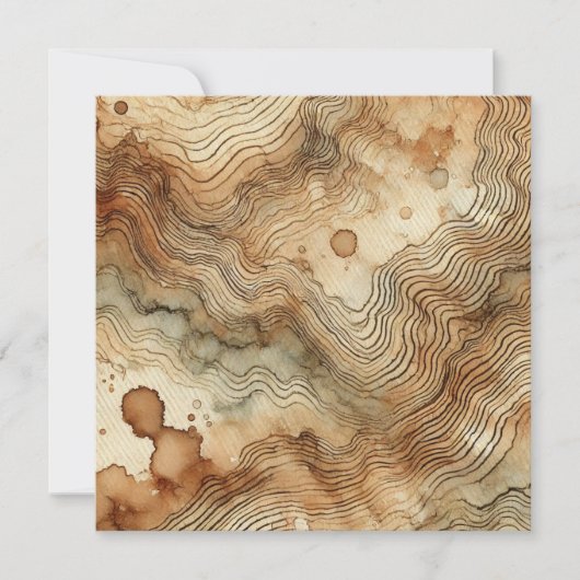 Afdrukbare Autumnal Waterverf Wood Grain Scrapbook Kaart (Voorkant)