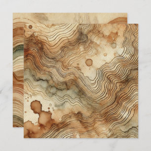 Afdrukbare Autumnal Waterverf Wood Grain Scrapbook Kaart