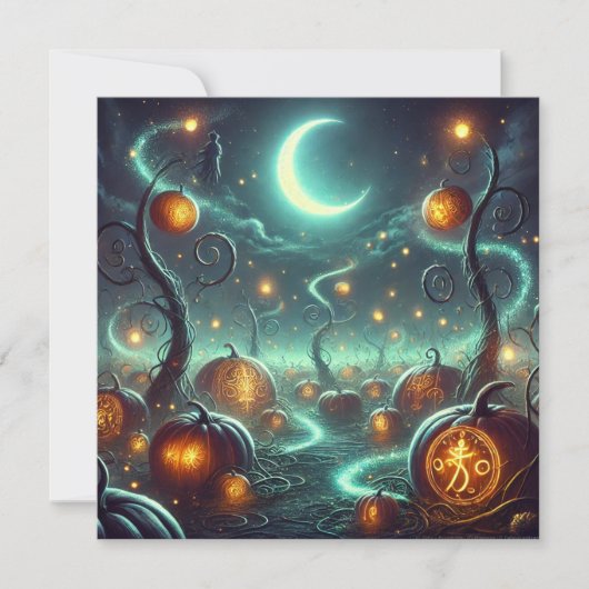 Afdrukbare Autumnal Whimsigoth Pumpkins Scrapbook Kaart (Voorkant)