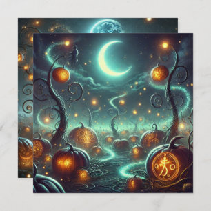 Afdrukbare Autumnal Whimsigoth Pumpkins Scrapbook Kaart
