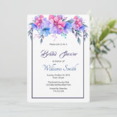 Afdrukbare bloemrijke bruiloftsdouche kaart (Staand voorkant)