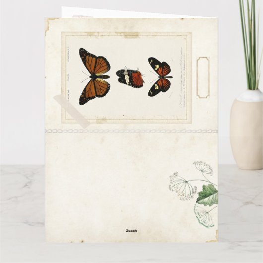 Afdrukbare Butterfly Junk Journal Labels en Pagina Kaart (Achterkant)