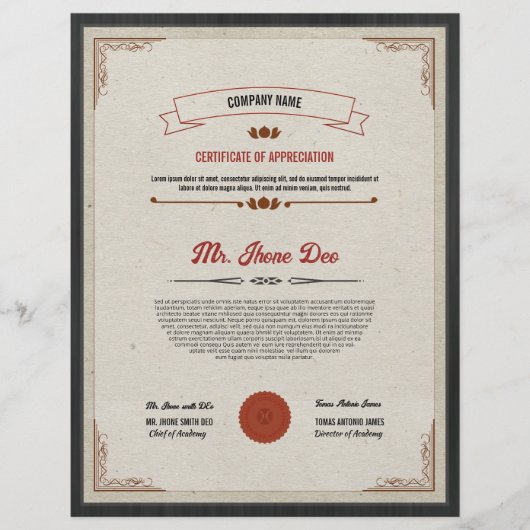 Afdrukbare Certificaat Template Flyer (Voorkant)