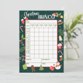 Afdrukbare Christmas Bunco Score Kaarten Bladen (Staand voorkant)
