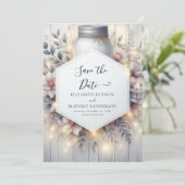 Afdrukbare Classic Mason Jar Wedding Save The Date (Staand voorkant)