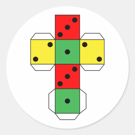 Afdrukbare doekje | Trekgetal | Levendige kleur Ronde Sticker (Voorkant)