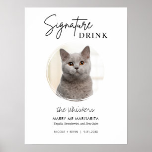 Afdrukbare Drink voor weduwschap met katten Poster