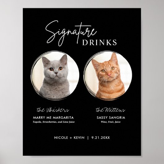 Afdrukbare Drink voor weduwschap met katten Poster (Voorkant)