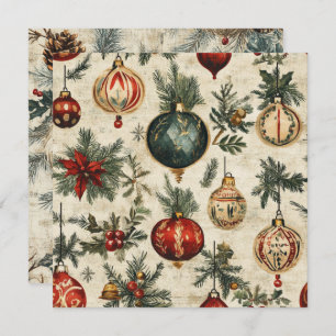 Afdrukbare  feestpatronen op perkament kaart