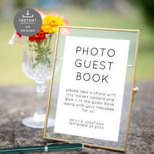 Afdrukbare foto Gastenboek Trouwbord Poster
