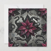 Afdrukbare giftige poinsettia bloeit plakboek kaart (Voorkant)