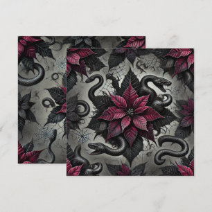 Afdrukbare giftige poinsettia bloeit plakboek kaart