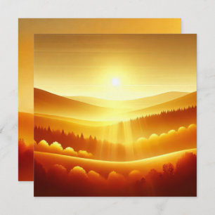 Afdrukbare Golden Sunrise Autumnal Ombre Scrapbook Kaart