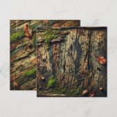 Afdrukbare Grungy Autumnal Mossy Wood Scrapbook Kaart (Voorkant / Achterkant)