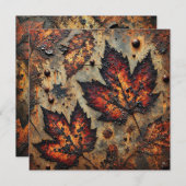 Afdrukbare Grungy Autumnal Rusty Metal Scrapbook Kaart (Voorkant / Achterkant)