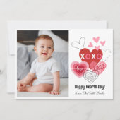 Afdrukbare Happy Hearts Day Valentijn Aankondiging (Voorkant)